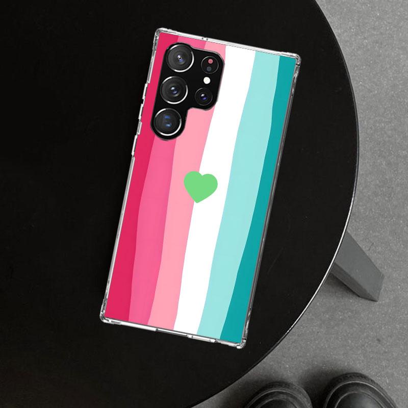 Rainbow Gradient Love Phone Case Cover for Samsung Galaxy S26 S25 Edge S24 S23 Ultra S22 Plus S21 FE S20 + Art Customized Fundas