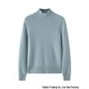 Elegant Women's Cashmere Sweater - Half-High Collar, Saddle Shoulder, Solid Color Knit for Autumn and Winter