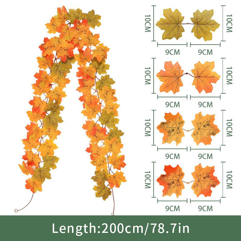 Artificial Maple Leaf Vines Halloween Hanging Vines Plants Decoration Mexican Dia De Los Muertos Leaves Autumn Festival Decor