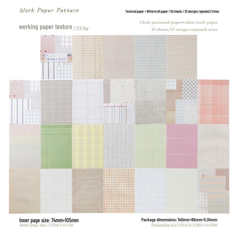 Mò Mò Ретро Клетчатая Нелипкая Бумага для Журнала Набор Фонов