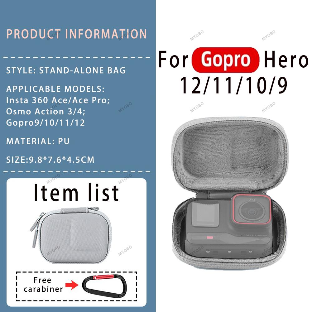 Storage Bag for Gopro Hero 13 12 11 10 Carrying Case Flip Battery Side Cover Screen Protectors Film for Go Pro Hero Accessories