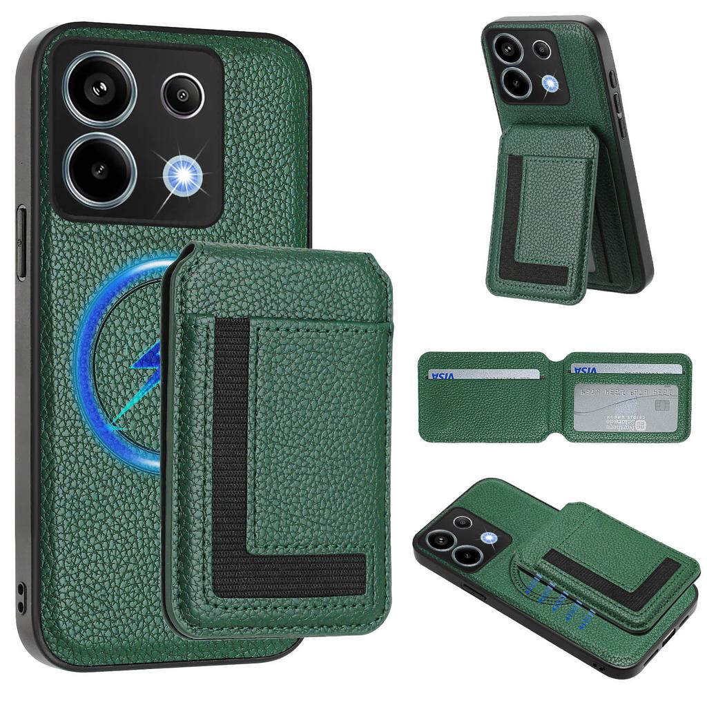For Xiaomi Poco X6 5G/Xiaomi Redmi Note 13 Pro 5G Magnetic Case TPU+PU Leather Phone Back Cover with Detachable Card Holder