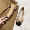 Khaki High-end British Style Square Head Flat-bottomed Ballet Women's Shoes 2025 New Models with Skirts Versatile Mary Jane Single Shoes