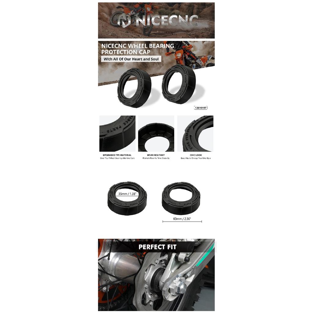 NICECNC For KTM EXC 300 EXC-F 350 SX 125 SX-F 450 XC-W XC XCF 2016-2023 Husqvarna GasGas Front Rear Wheel Bearing Protection Cap
