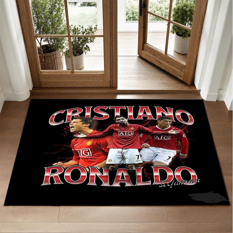 Kobercový design Cristiano Ronaldo z křišťálového sametu Měkká dekorativní podložka do ložnice Vstup