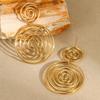 GEMCHIC Women's Gold Plated Stainless Steel Geometric Spiral Earrings Statement Drop Jewelry