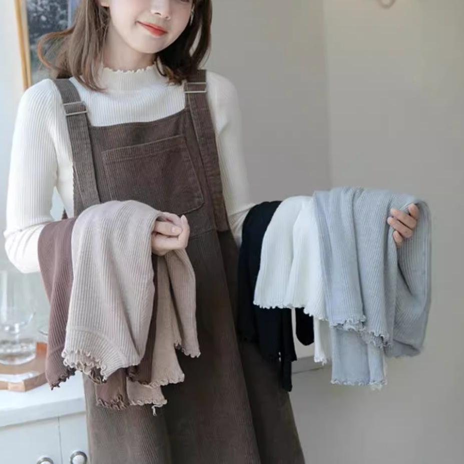 Women's Ruffle Half High Neck Long Sleeve Sweater - Early Spring & Autumn Style