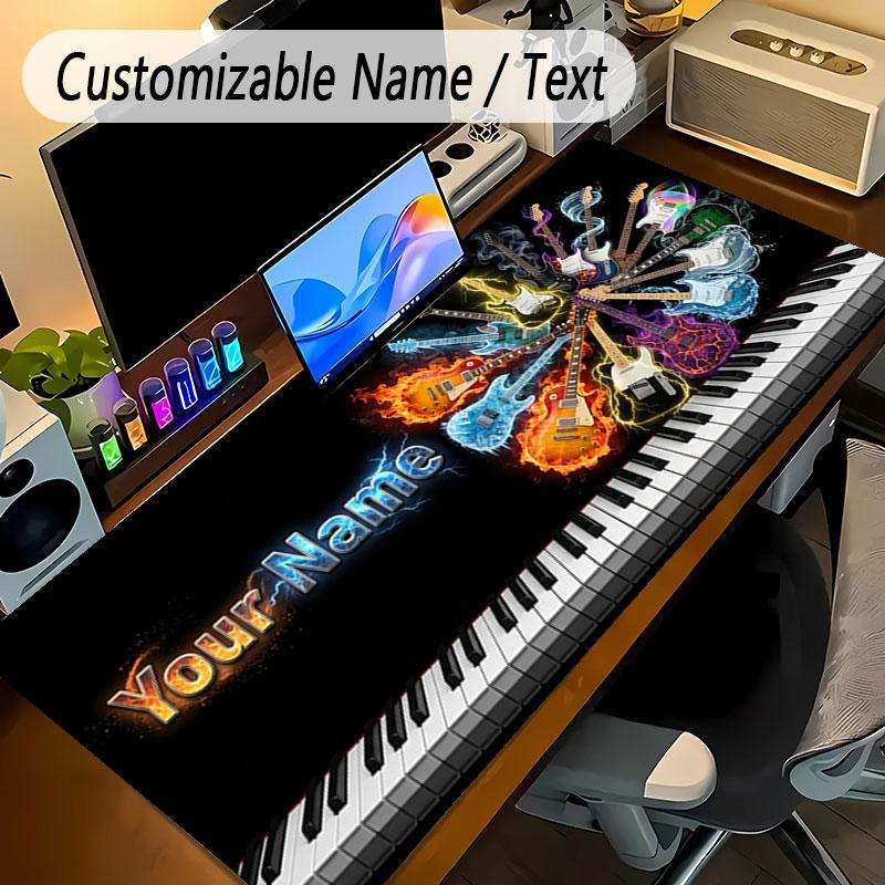 Music Theme Personalized Mouse Pad Custom Name Text Non Slip Desk Pad For Laptop Office Desktop