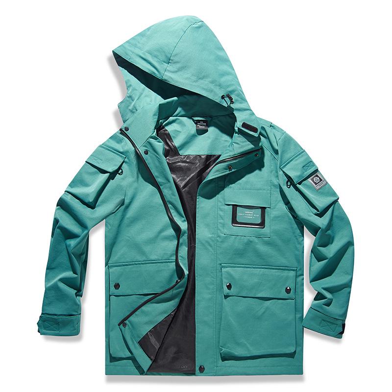 Youth Yellow Japanese Cotton Windbreaker with Flap Pockets - Spring & Autumn Loose Fit Jacket