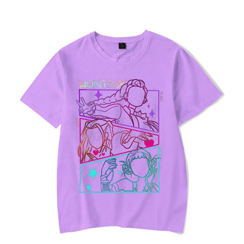 Women Crewneck Tshirt KPop Demon Hunters Graphic Rumi Tees Men Women Korean Anime Y2K Tops Funny KPop Demon Hunters Tshirts