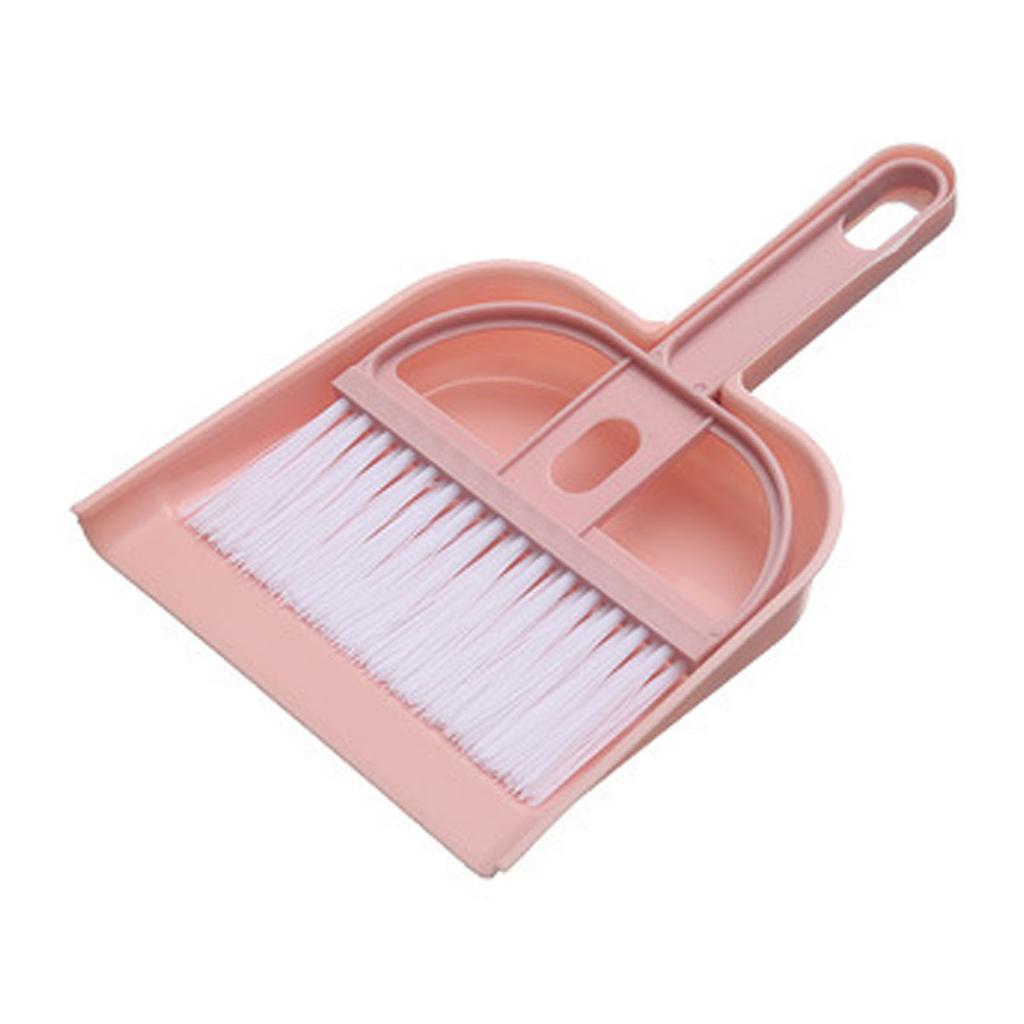 Plastic Mini Desktop Sweep Cleaning Brush Small Broom Dustpan Set Desktop Cleaning Set Nordic Pink