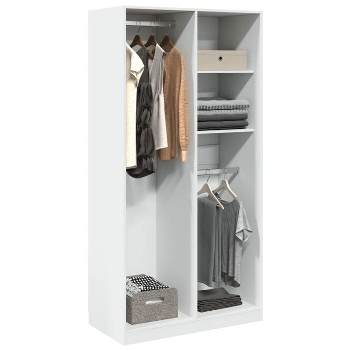 VidaXL Garde-robe Blanc 100x50x200 cm Bois d'ingénierie, armoire de rangement, organisateur de garde-robe, armoire, placard, 3307765