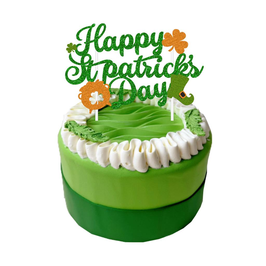 St. St. Patrick's Day Themen-Dekoflaggen-Ballon-Set Irische Festival-Atmosphären-Arrangement Kuchenstecker