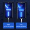 USAMS 6A USB Typ C Kabel LED Indikátor Lightning Kabel Pro iPhone 13 12 Huawei Samsung Xiaomi Mobilní Telefon PD 100W Rychlá Nabíječka
