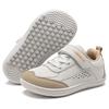 HOBIBEAR Kids Toddler Wide Toe Shoes Barefoot Hook Loop Sneakers Zero Drop Artificial Leather Mesh Non-Slip Shoes