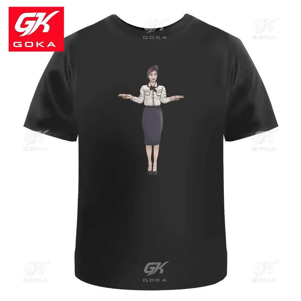 

Flight Attendant Unisexs Womens Cotton TShirts Graphic Clothing Short Sleeve Vintage Tops Printed Y2K Clothes Classic T Shirt 4XL