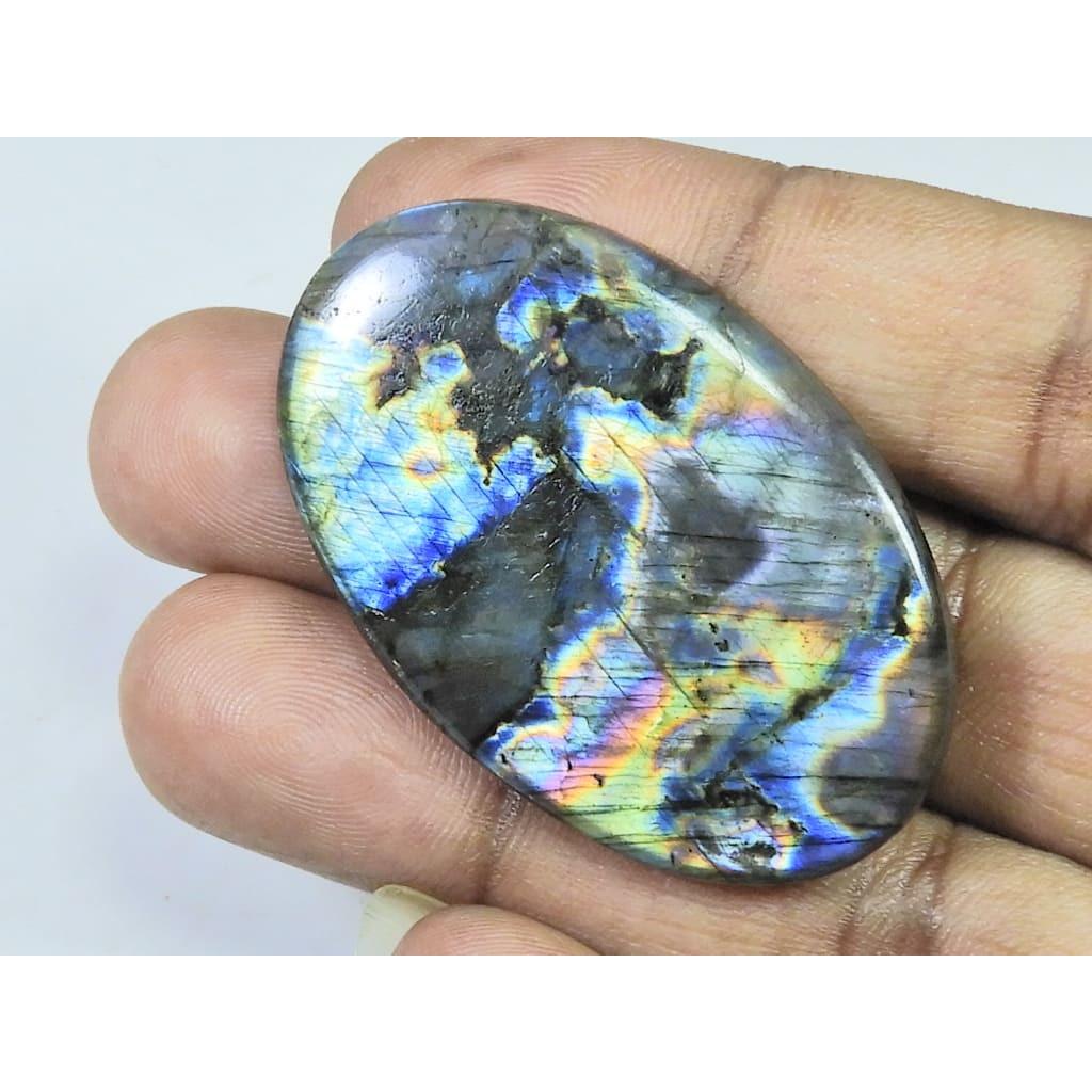 

29X48X04MM Natural Purple Labradorite Spectrolite Oval Loose Gemstone 74Cts. D-383