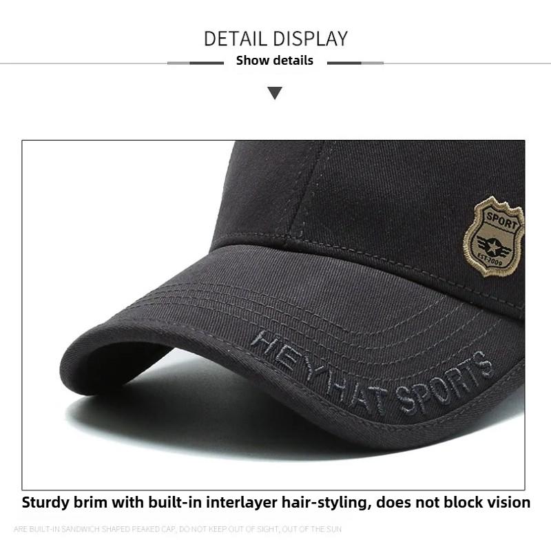 New Big Size Cotton Baseball Cap Unisex Adjustable Snapback Outdoors Sports Hat Curved Brim Sunscreen Shading Truck Driver Cap