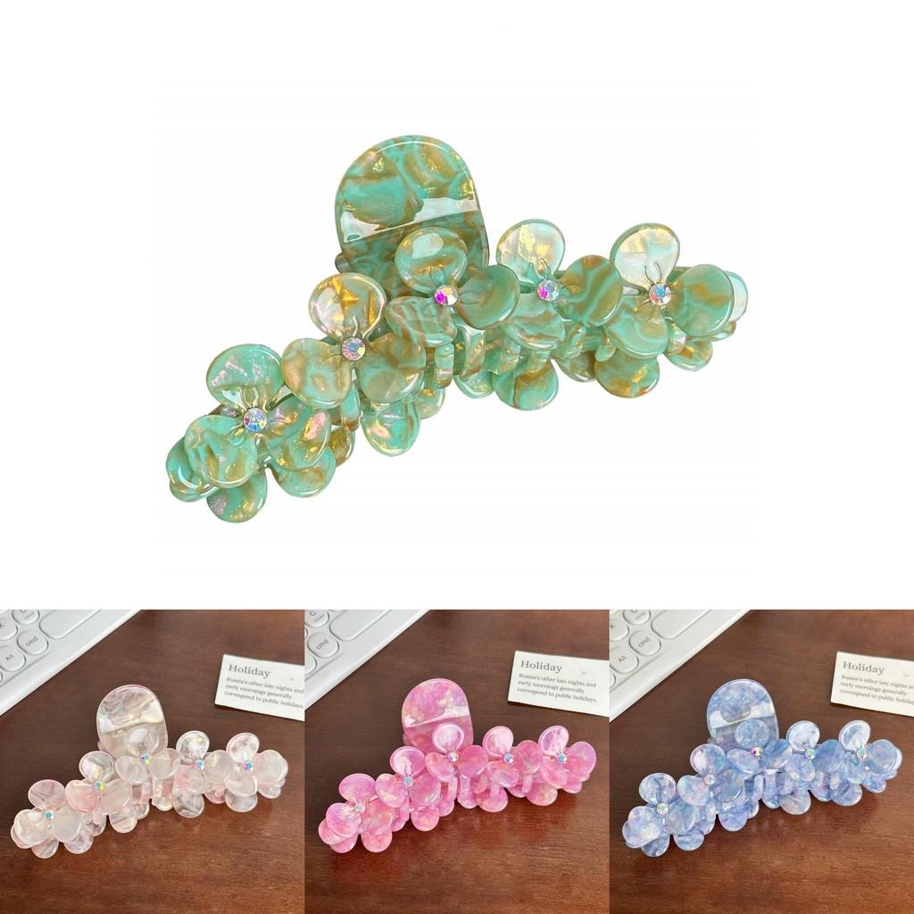 Stylish And Trendy Rhinestone Flower Hair Claw Clip Ideal For Fashion-forward Women