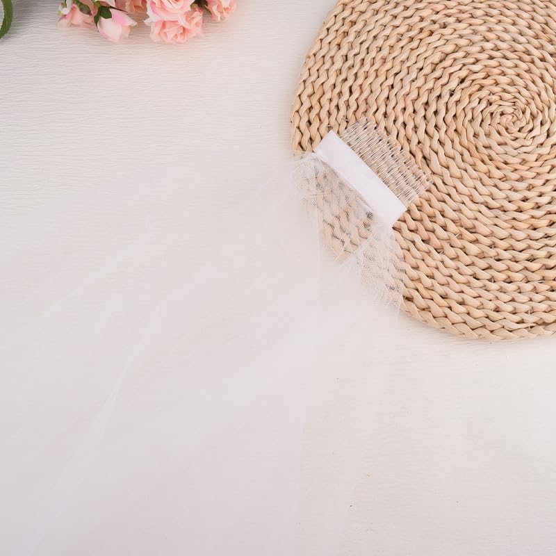 ShiQiao Spl Wedding Veil for Bride White Bridal Veil Bachelorette Wedding Party Accessories Stuff for Women Bachelorette Party Veils With Hair Comb
