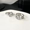 Women'S Daily Diamond Zircon Belt Buckle Ring Light Luxury Niche Design Pin Advanced Sense Opening Adjustable Ring