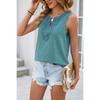 Spring Summer New Solid Color V-Neck Lace Trim Loose Sleeveless Vest T-Shirt Top for Amazon Cross-border Europe USA