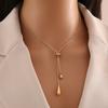 Simple Design Teardrop Tassel Necklace Ladies Personalized Trend Holiday Party Jewelry Accessories Gifts