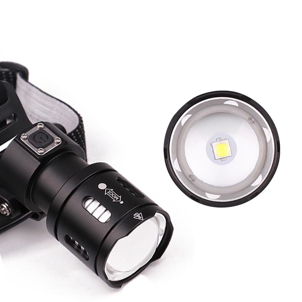XPL-V6 LED Reflektor LED Ładowanie USB Reflektor Zoom Latarka Czołówka 