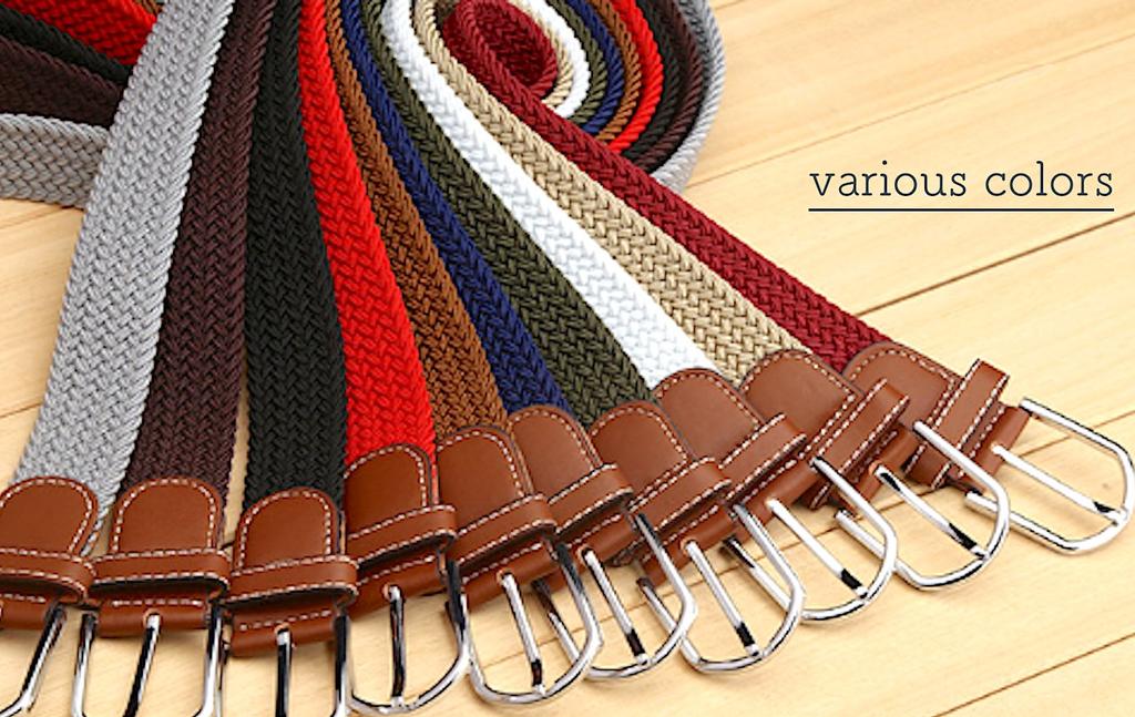 Braided Mesh Business Adjustable Size with White [FREESE] Men's Belt, & Casual, Stretch, (Gray Edges)