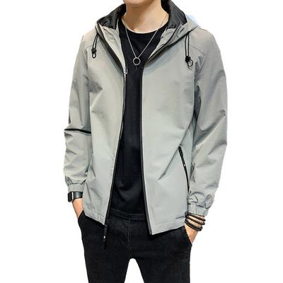 Cappotto da uomo primavera autunno con cappuccio tinta unita tasche lisce tasche con cerniera cardigan ampio con cerniera polsini elastici con coulisse giacca da uomo di media lunghezza