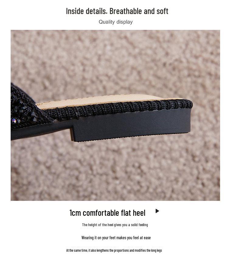 Women's Fashion Flat Soft Sole Half Slippers, Lazy Summer Sandals, Plus Sizes 41-43