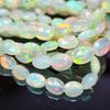 Natural White Faceted Multi Ethiopian Opal Maniya Beads, Multi Fire Gemstone Strand Beads.