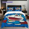 Doraemon Aventura Héroe Azul Historia Juego de Tres Piezas 1 Funda Nórdica 2 Fundas de Almohada Sin Relleno Juego de Cama Suave Y Cómodo
