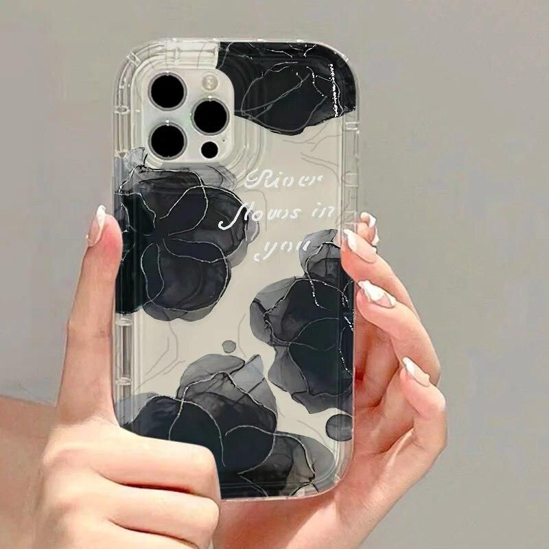 Květiny Olejomalba Pouzdro na telefon Pro iPhone 15 Pro Max Pouzdro iPhone 13 11 12 14 Pro Max XR XS X 7 8 Plus SE Měkký Nárazuvzdorný Kryt