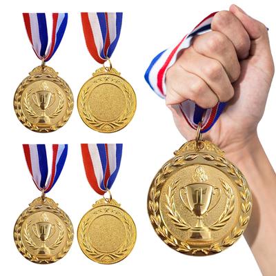10 Pieces Award Medals 2inches Metal Winner Trophy Awards with Neck Ribbons for Sports Competitions Party