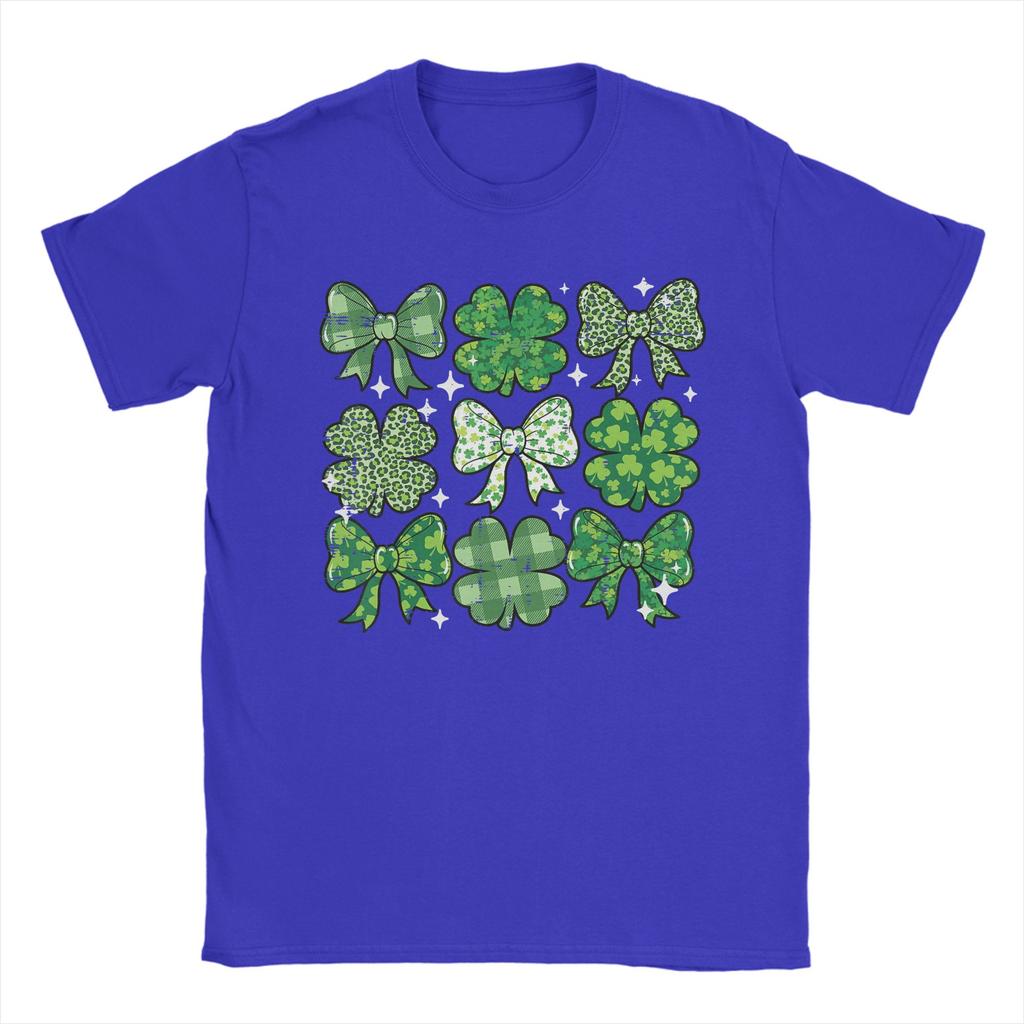St Patricks Day Bow Coquette Saint Paddys Unisexs T Shirts Vintage Tees Short Sleeve Round Neck TShirt Pure Cotton Party Tops