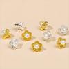 Alloy Pearls Button With Peach Flower Clasps For Craft Sewing Accessories
