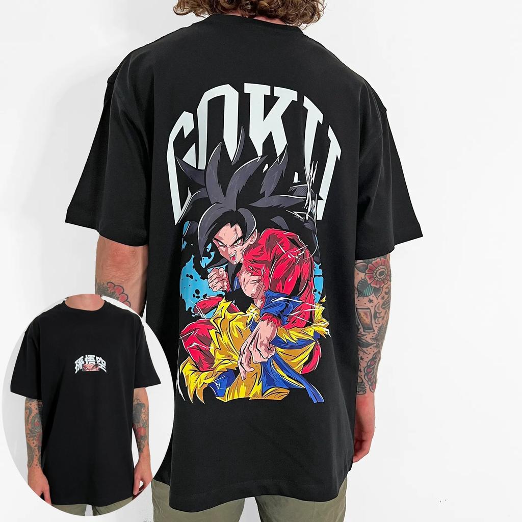 Dragon Ball Anime Print Tshirt  Retro Oversized Casual Tshirt with Goku Pattern Comfortable for Both Men and Women Pure