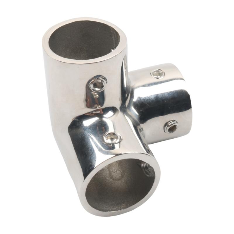 Boat Handrail Corner Fitting Tees Connector 316 Stainless Steel Rail Joint with Slip-On Tube Design and Set Screws for Assembly Work