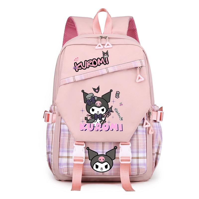 Cool Lomi Kuromi Backpack Student Schoolbag Anime Cartoon Print Junior High School High School Large Capacity Schoolbag