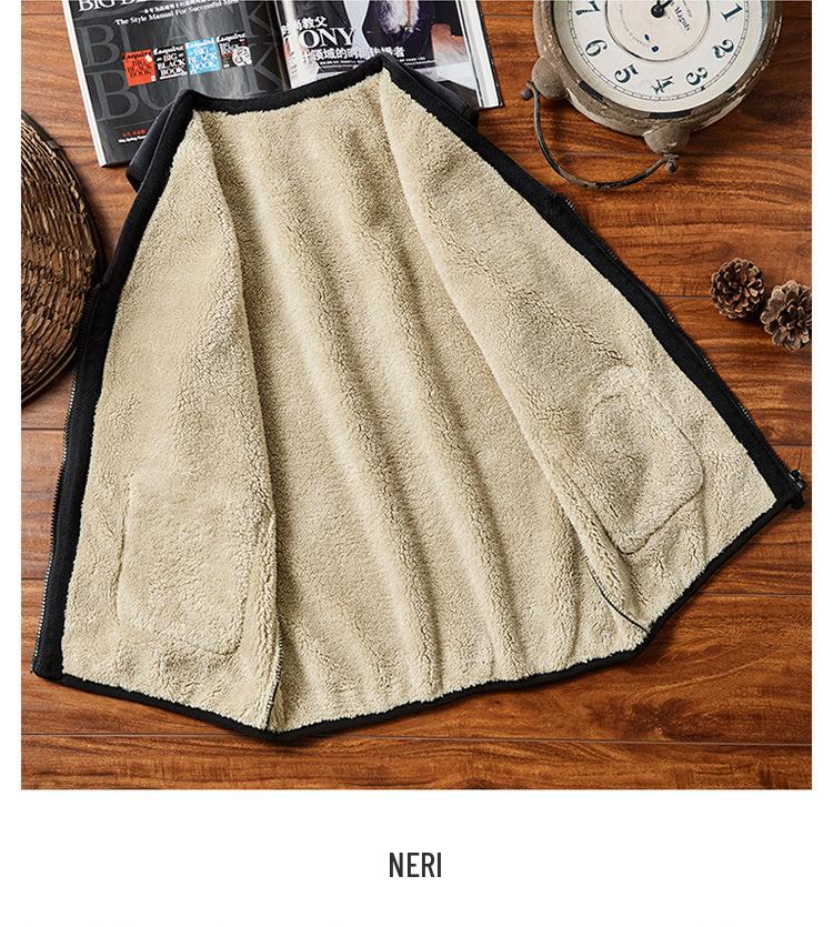 Men's Winter Fleece-Lined V-Neck Vest for Middle-Aged and Elderly