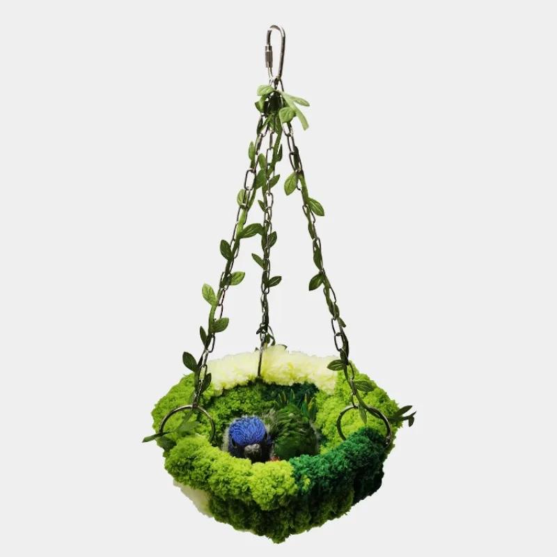Parrot Jungle Hammock Swing Cockatiel Budgie Lovebird Rest Play Nest Metal Toy