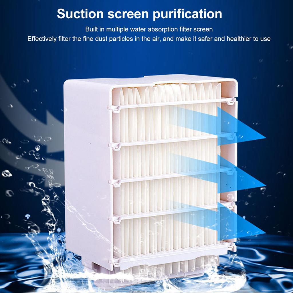 Evaporative Air Cooler Portable Space Air Conditioner Humidifier USB Desk Misting Cooling Fan for Office White