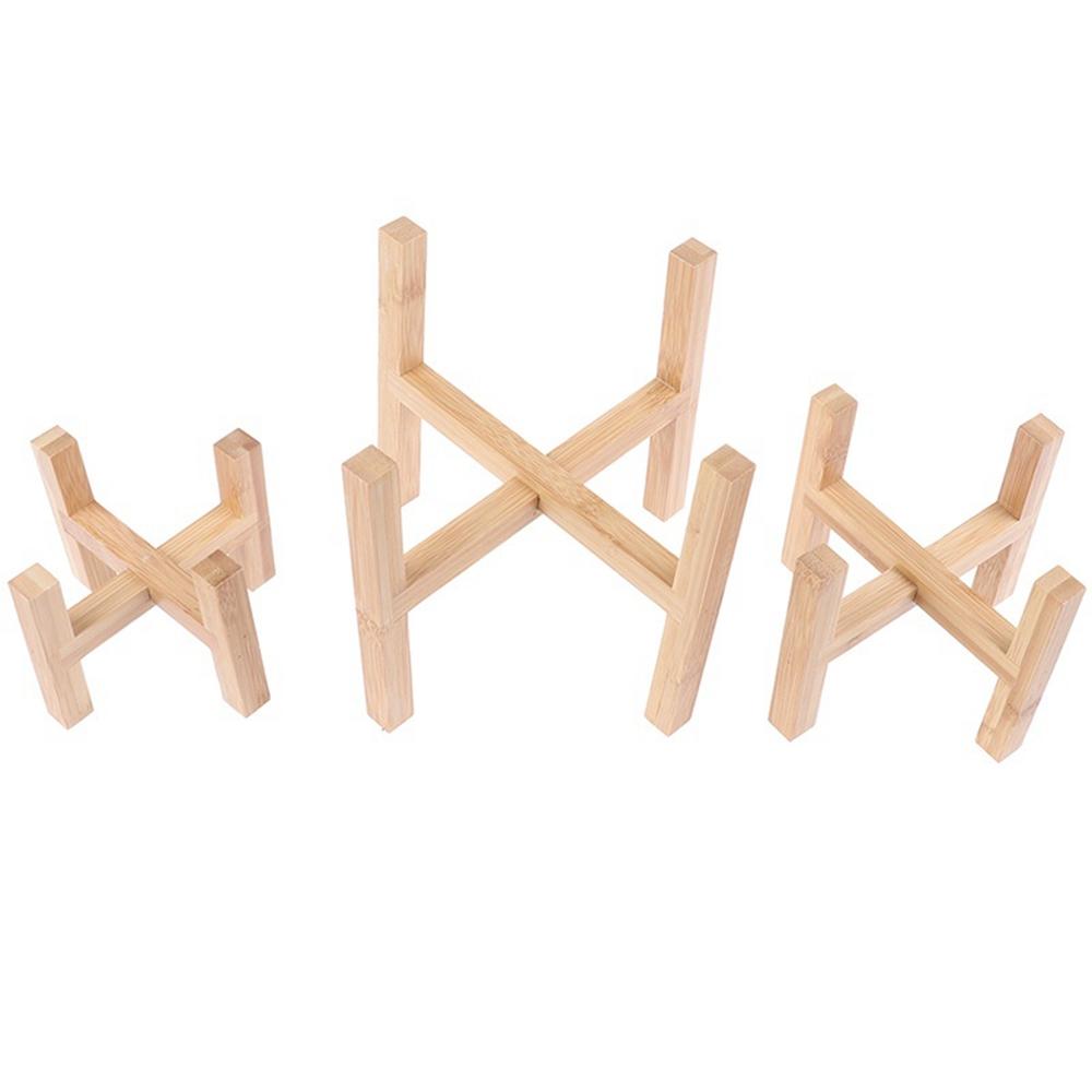 Durable Indoor Garden Display Home Decor Flower Pot Trays Bonsai Holder Wood Rack Plant Stand Shelf