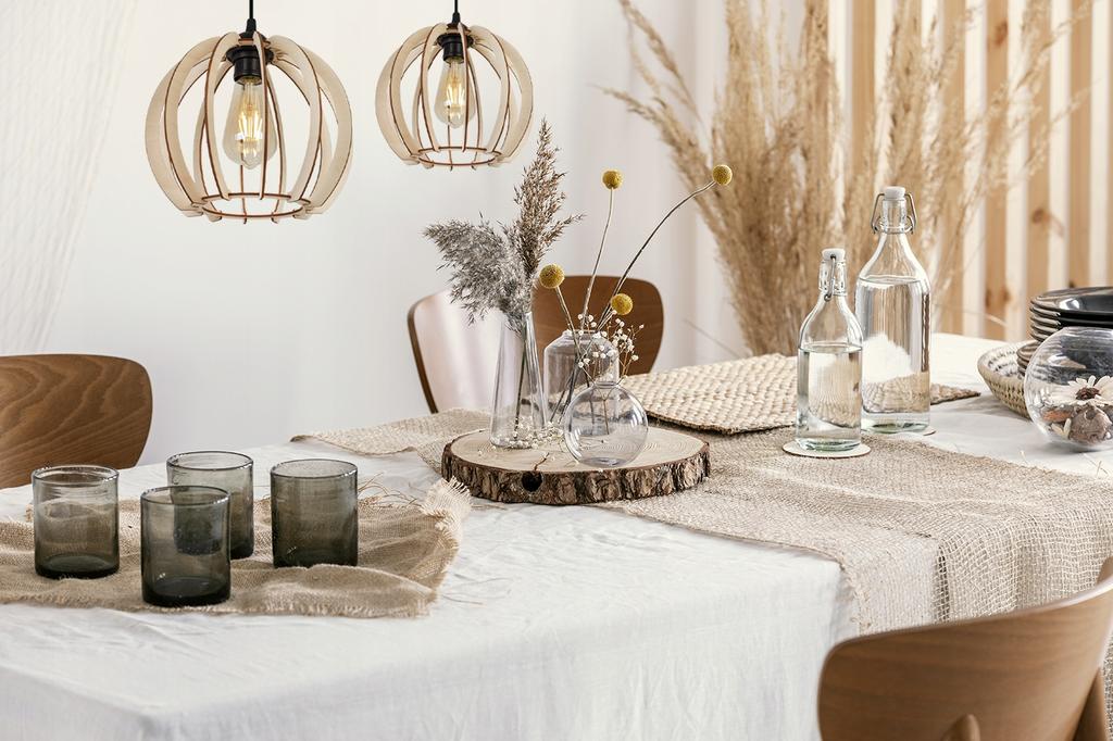 MODERNE HOLZ-LED-DECKENHÄNGELEUCHTE