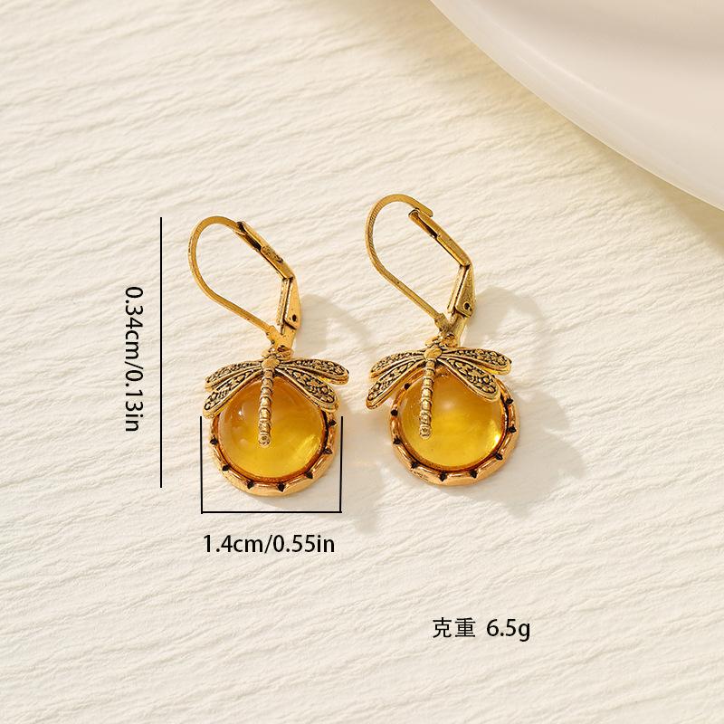 Boucles d'oreilles pendantes créatives libellule vintage en cristal bijoux glamour pour femmes fête boucles d'oreilles bohèmes