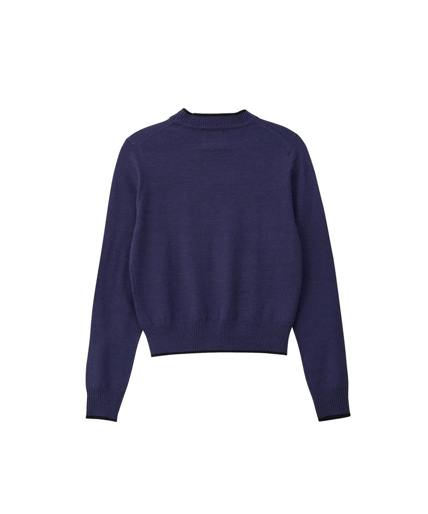 SALON DE YOHN Logo Basic Knit_ Navy
