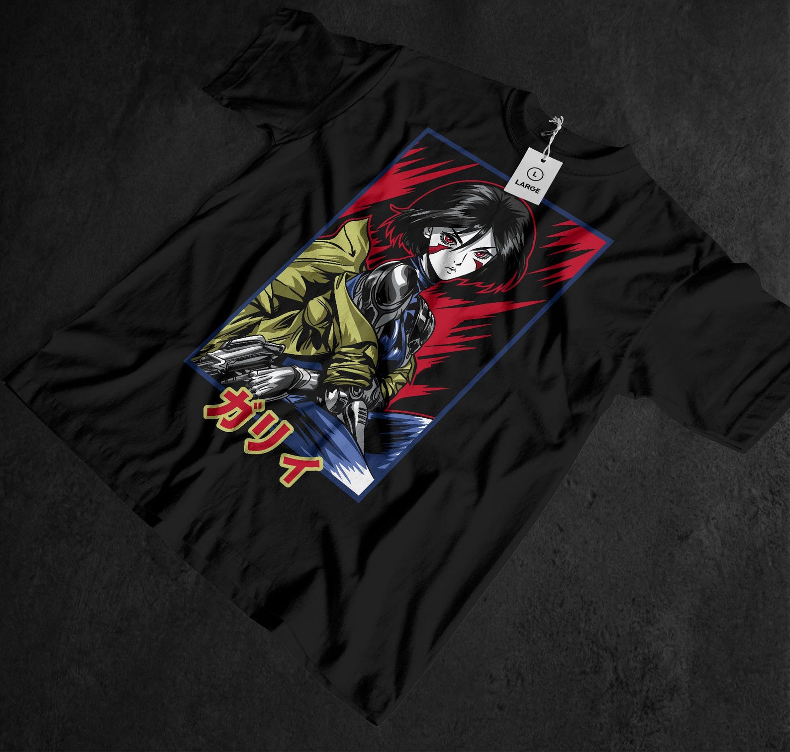 Gunnm Manga Unisex Tee, Cyberpunk, Sci-Fi Anime, Cyborg Heroine, Futuristic City, Post-Apocalyptic World, Bounty Hunter, Gift For Otaku 130