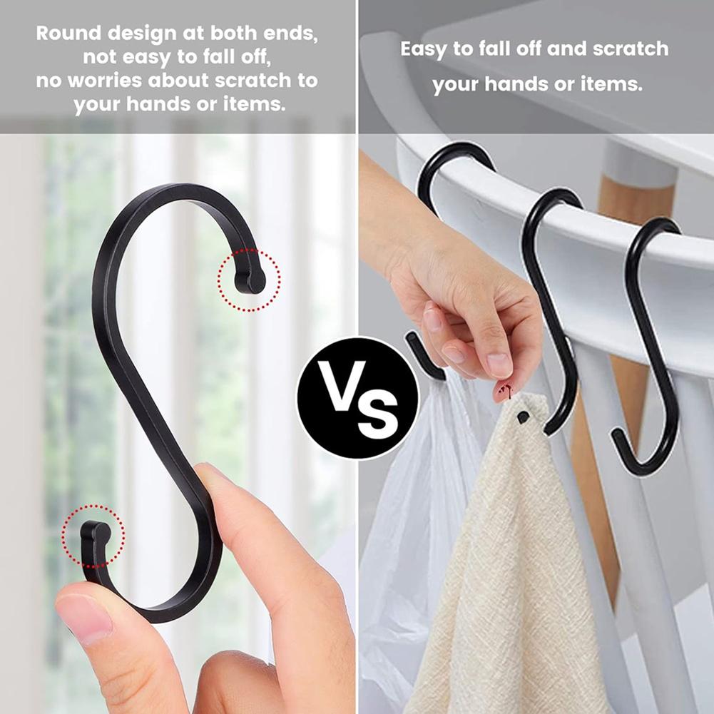 Aluminum S Hooks For Kitchen Gadget Space-saving Hooks Hanging Hooks Scratch Resistant 10 Pack Easy Installation