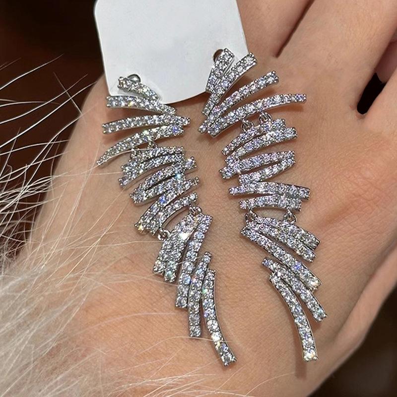Fashion Copper Alloy Zircon Jewellery Drop Earrings For Women Wedding Party Gifts